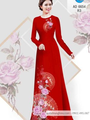 Vải áo dài Hoa hồng và quạt thiết kế 2020 AD 6654 27 1584162260 607 Vai ao dai Hoa hong va quat thiet ke 2020