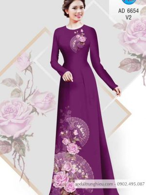 Vải áo dài Hoa hồng và quạt thiết kế 2020 AD 6654 30 1584162261 21 Vai ao dai Hoa hong va quat thiet ke 2020