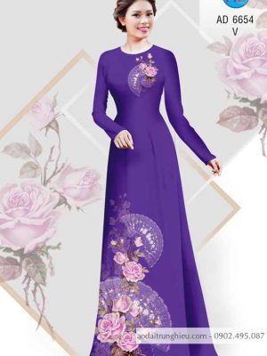 Vải áo dài Hoa hồng và quạt thiết kế 2020 AD 6654 33 1584162261 248 Vai ao dai Hoa hong va quat thiet ke 2020