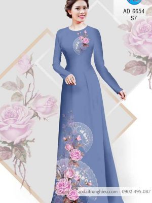 Vải áo dài Hoa hồng và quạt thiết kế 2020 AD 6654 32 1584162261 718 Vai ao dai Hoa hong va quat thiet ke 2020
