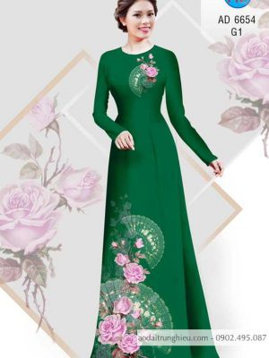 Vải áo dài Hoa hồng và quạt thiết kế 2020 AD 6654 34 1584162261 847 Vai ao dai Hoa hong va quat thiet ke 2020