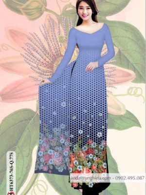 Vải áo dài hoa và bi AD kiểu mới AD 21 1584440184 162 Vai ao dai hoa va bi AD kieu moi AD