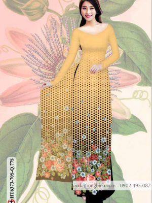 Vải áo dài hoa và bi AD kiểu mới AD 18 1584440184 565 Vai ao dai hoa va bi AD kieu moi AD