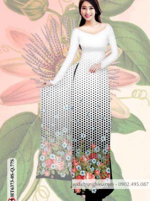 Vải áo dài hoa và bi AD kiểu mới AD 24 1584440184 754 Vai ao dai hoa va bi AD kieu moi AD