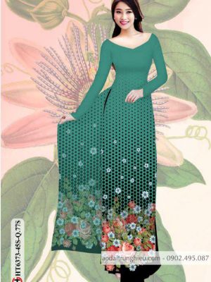 Vải áo dài hoa và bi AD kiểu mới AD 22 1584440184 809 Vai ao dai hoa va bi AD kieu moi AD