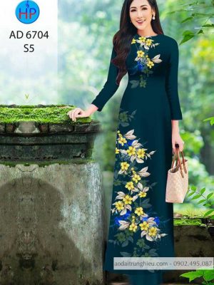 Vải áo dài hoa trên dưới kiểu mới AD 6704 28 1585213404 847 Vai ao dai hoa tren duoi kieu moi AD 6704