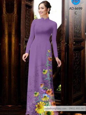 Vải áo dài hoa hướng dương thiết kế 2020 AD 6699 24 1585370185 869 Vai ao dai hoa huong duong thiet ke 2020 AD