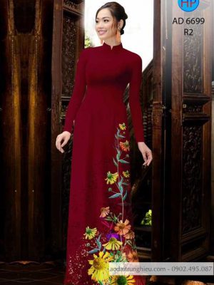 Vải áo dài hoa hướng dương thiết kế 2020 AD 6699 31 1585370186 12 Vai ao dai hoa huong duong thiet ke 2020 AD