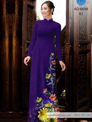 Vải áo dài hoa hướng dương thiết kế 2020 AD 6699 35 1585370186 24 Vai ao dai hoa huong duong thiet ke 2020 AD