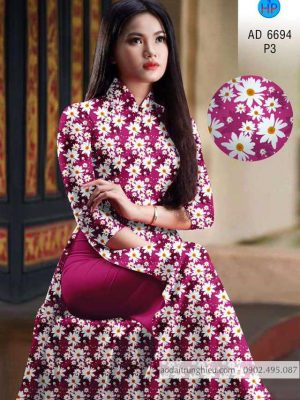 Vải áo dài hoa cúc đều thiết kế 2020 AD 6694 25 1585370329 412 Vai ao dai hoa cuc deu thiet ke 2020 AD