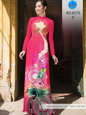 Vải áo dài Bản đồ – Trống đồng – Hoa Sen mới ra AD 6573 21 Vai ao dai Ban do – Trong dong – Hoa