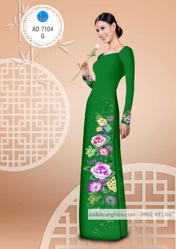 Vai ao dai Hoa in 3D moi ra AD 7104