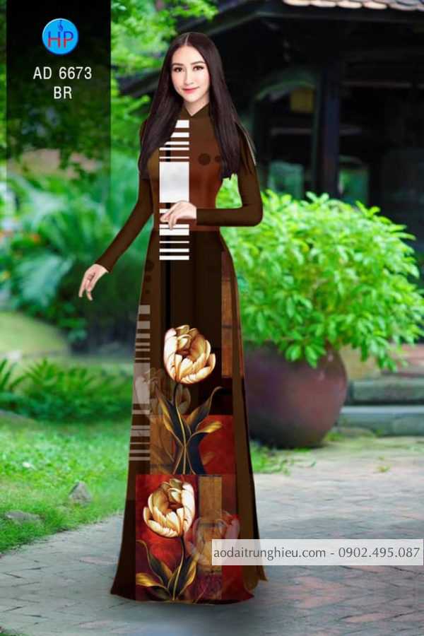 Vai ao dai hoa 3D thiet ke 2020 AD 6673