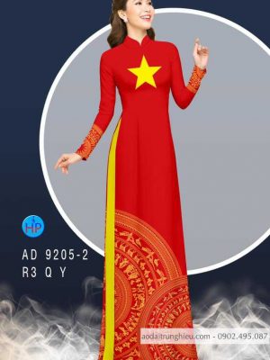 Vải áo dài lá cờ và trống đồng kiểu mới AD 9205 26 1586602868 357 Vai ao dai la co va trong dong kieu moi