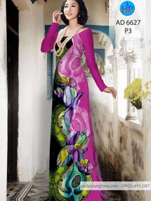 Vải áo dài hoa 3D kiểu mới AD 6627 23 1587697072 564 Vai ao dai hoa 3D kieu moi AD 6627