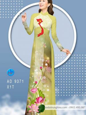 Vải áo dài bản đồ và hoa sen mới ra AD 9371 25 1587697453 85 Vai ao dai ban do va hoa sen moi ra