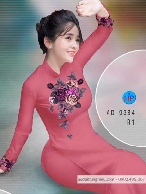 Vải áo dài hoa hồng kiểu mới AD 9384 24 1588048663 594 Vai ao dai hoa hong kieu moi AD 9384