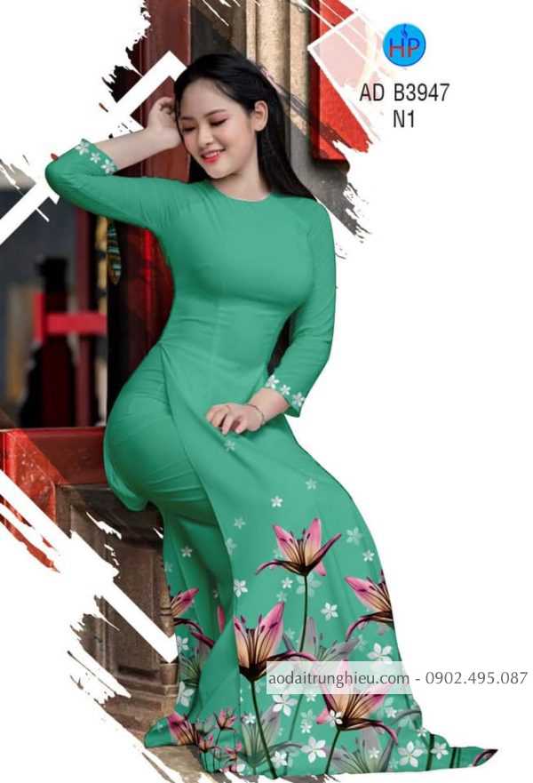 Vai ao dai hoa 3D kieu moi AD B3947