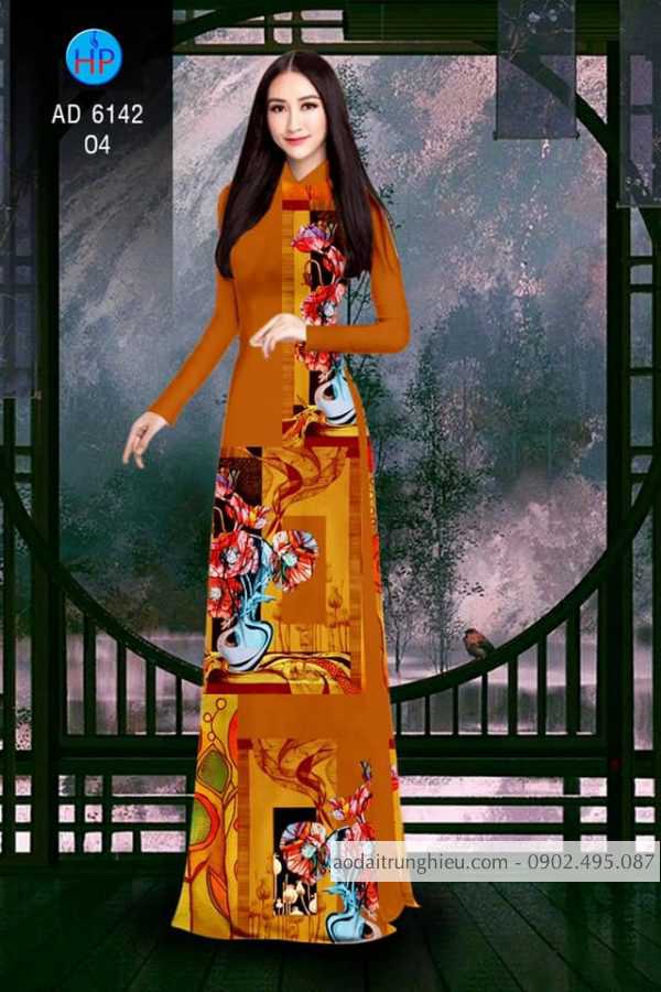 Vai ao dai hoa 3D thiet ke 2020 AD 6142