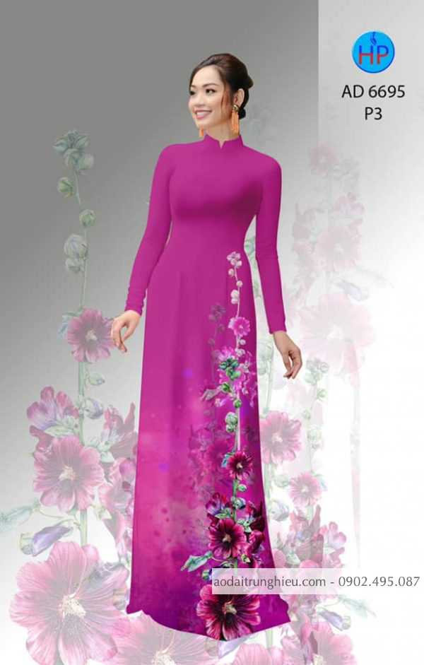 Vai ao dai hoa 3D thiet ke 2020 AD 6695