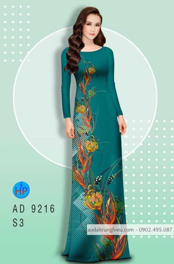 Vai ao dai hoa 3D thiet ke 2020 AD 9216