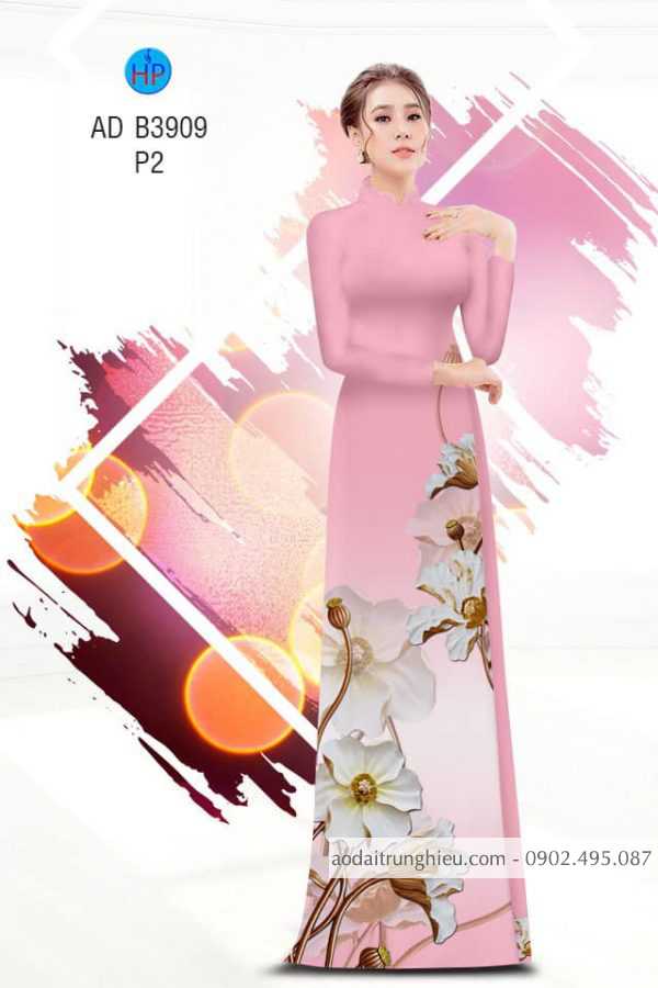 Vai ao dai hoa 3D thiet ke 2020 AD B3909