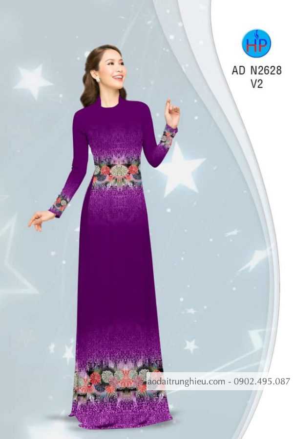 Vai ao dai hoa 3D thiet ke 2020 AD N2628