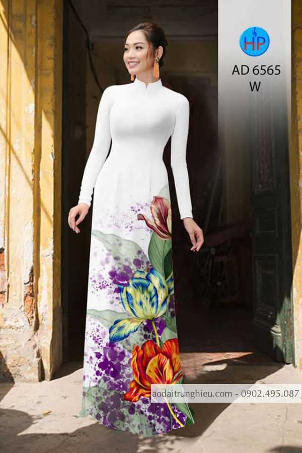 Vai ao dai hoa nhu ve thiet ke 2020 AD