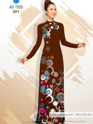 Vải áo dài hoa văn tròn kiểu mới AD 7555 25 1588499102 35 vai ao dai vai ao dai dep ad