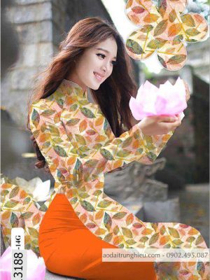 Vải áo dài hình lá kiểu mới AD 13188 20 1588839554 437 vai ao dai vai ao dai dep ad
