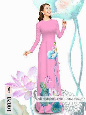 Vải áo dài hoa sen kiểu mới AD 10028 21 1588839794 185 vai ao dai vai ao dai dep ad