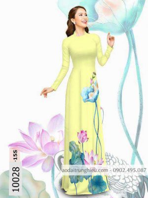 Vải áo dài hoa sen kiểu mới AD 10028 32 1588839795 786 vai ao dai vai ao dai dep ad