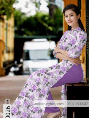 Vải áo dài hoa đều kiểu mới AD 10026 20 1588840398 395 vai ao dai vai ao dai dep ad