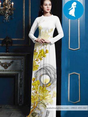 Vải áo dài hoa sứ vàng kiểu mới AD 10399 28 1588918846 287 vai ao dai vai ao dai dep ad