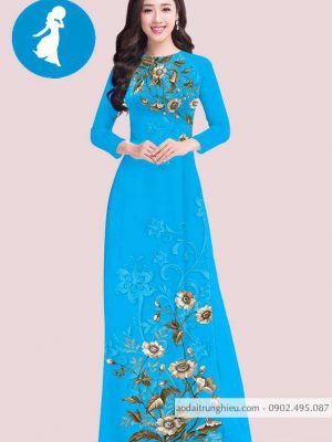 Vải áo dài hoa trên dưới kiểu mới AD T7419 39 1588919330 5 vai ao dai vai ao dai dep ad