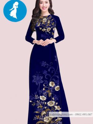 Vải áo dài hoa trên dưới kiểu mới AD T7419 38 1588919330 912 vai ao dai vai ao dai dep ad