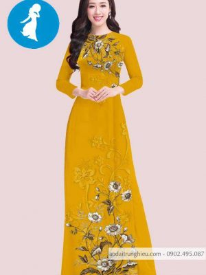 Vải áo dài hoa trên dưới kiểu mới AD T7419 43 1588919331 190 vai ao dai vai ao dai dep ad