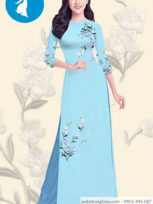 Vải áo dài hoa 3D đẹp mới ra AD T7414 43 1588919574 297 vai ao dai vai ao dai dep ad