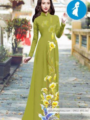 Vải áo dài hoa ly vàng thiết kế 2020 AD 10395 32 1588921246 482 vai ao dai vai ao dai dep ad