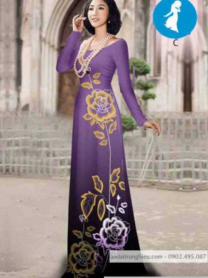 Vải áo dài hoa hồng 3D kiểu mới AD 10351 23 1589016745 235 vai ao dai vai ao dai dep ad