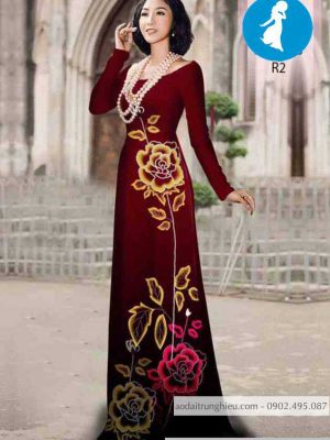 Vải áo dài hoa hồng 3D kiểu mới AD 10351 22 1589016745 528 vai ao dai vai ao dai dep ad