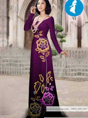 Vải áo dài hoa hồng 3D kiểu mới AD 10351 31 1589016746 19 vai ao dai vai ao dai dep ad