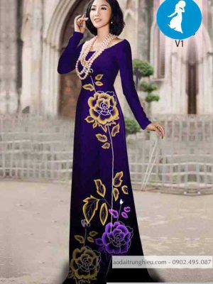Vải áo dài hoa hồng 3D kiểu mới AD 10351 36 1589016747 317 vai ao dai vai ao dai dep ad
