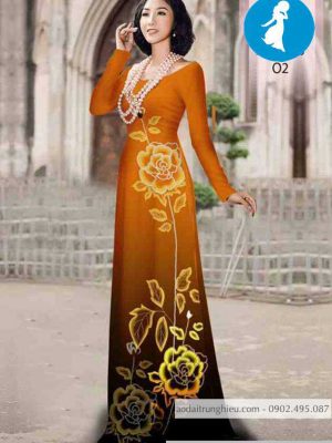 Vải áo dài hoa hồng 3D kiểu mới AD 10351 35 1589016747 673 vai ao dai vai ao dai dep ad