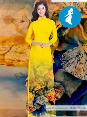 Vải áo dài hình lá kiểu mới AD T7104 22 1589018420 10 vai ao dai vai ao dai dep ad