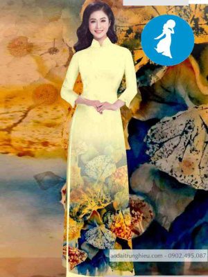 Vải áo dài hình lá kiểu mới AD T7104 19 1589018420 823 vai ao dai vai ao dai dep ad