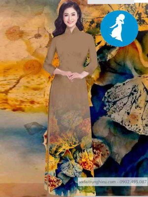 Vải áo dài hình lá kiểu mới AD T7104 25 1589018421 315 vai ao dai vai ao dai dep ad