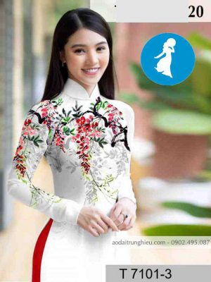 Vải áo dài hoa tím trên ngực kiểu mới AD T7101 25 1589018670 890 vai ao dai vai ao dai dep ad