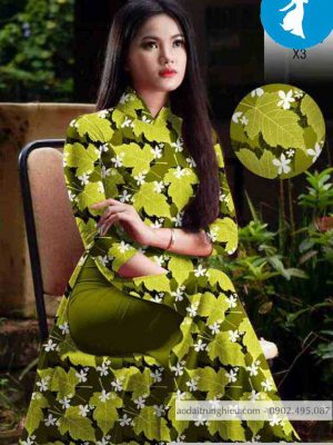 Vải áo dài hình lá kiểu mới AD 10456 27 1589167862 153 vai ao dai vai ao dai dep ad