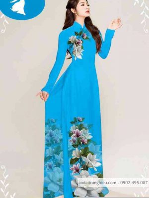 Vải áo dài hoa trên dưới thiết kế 2020 AD T7431 43 1589254434 708 vai ao dai vai ao dai dep ad